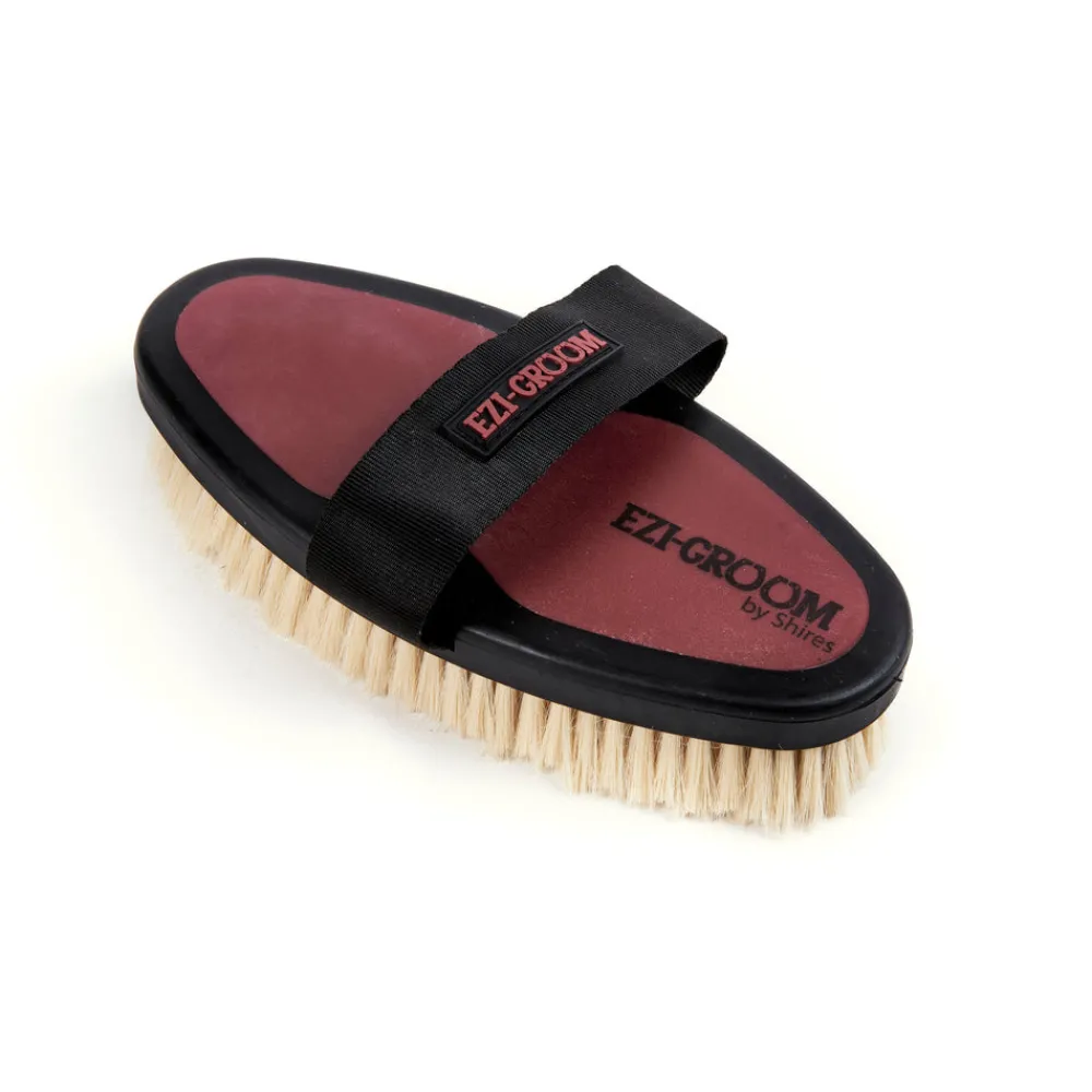 EZI-GROOM Grip Body Brush with Goat Hair^Shires Equestrian Discount