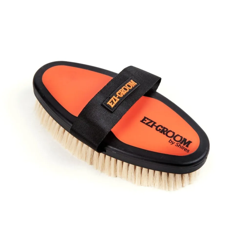 EZI-GROOM Grip Body Brush with Goat Hair^Shires Equestrian Discount
