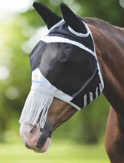 FlyGuard Pro Fine Mesh Fly Mask with Ears & Nose Fringe^Shires Equestrian Best
